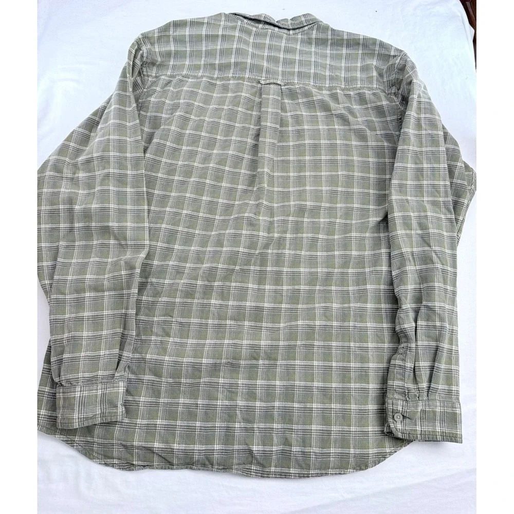 The North Face A5 Series Mens Large Plaid Button Up Shirt Green Cotton ATM8